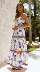 Klyah Maxi Dress - Blue Palm