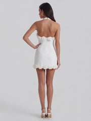 Backless Tie-Up Party Halter Neck Mini Dress