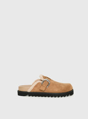Raxton Faux Suede Clogs Brown