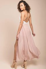 Trista cutout Maxi Romper White