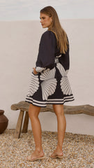 Mariel Long Sleeve Mini Dress - Black