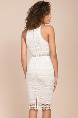 Venus Sexy Crochet Party Dress White