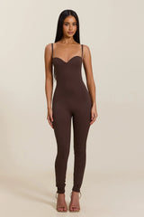 The Sculpt Jumpsuit in Brown