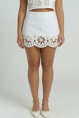 Carousel Afternoon Scallop Mini Skirt