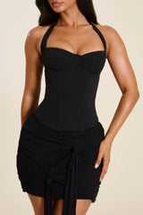 The Zadie Lace Up Corset Top in Black