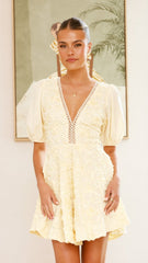 Calanthe Mini Dress - Lemon