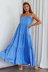 Bora Bora Tied Back Maxi Dress Blue