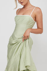 Noni Cami Strap Swing Midi Dress Pistachio