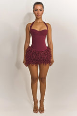 The Zadie Lace Up Corset Top in Wine