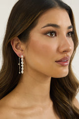 Marais Asymmetric Chain & Pearl Earrings Gold/Pearl