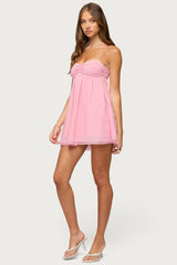 Ariellah Chiffon Babydoll Mini Dress