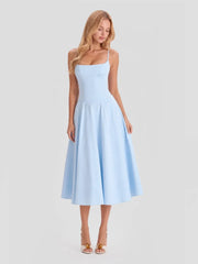 Cotton Broderie Anglaise Trim Midi Sundress