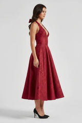 Megan | Structured Corset Midi Dress