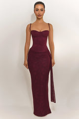 The Lexi Lace Corset Top in Plum