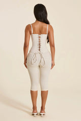 The Brielle Capri Bottoms in Off White