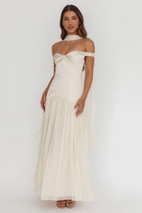 Kaycee Drop Waist Maxi Dress Champagne