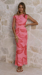 Seona Maxi Dress - Pink Floral