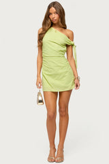 Zimi  Eyelet One Shoulder Mini Dress