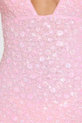 Embellished Mini Dress in Bubblegum Pink