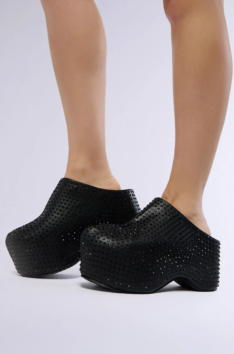 AZALEA WANG MACEY EMBELLISHED CLOG IN BLACK