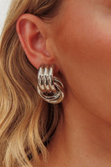 Georgina Loop Earrings Dark Silver