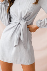 Tiffany Tie-Front Dress Grey