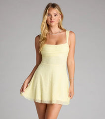 Ailani Lace-Up Beaded Skater Dress