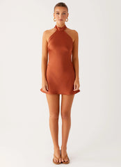 Golden Dunes Mini Dress - Rust