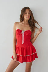 Fiorella Open Back Ruffle Mini Dress