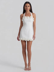 Backless Tie-Up Party Halter Neck Mini Dress