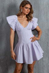 Self Love Flounce Hem Dress Lilac