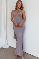 Italian Summer Keyhole Bust Maxi Dress Charcoal