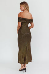Kailey Off-Shoulder Maxi Dress Spangle Black