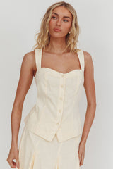 Morning Lights Button Up Top Cream