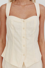 Morning Lights Button Up Top Cream