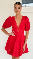 Calanthe Mini Dress - Red