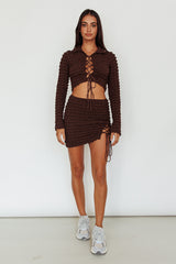 Josseline Long Sleeve Crop Top Chocolate