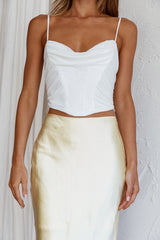 One More Time Cowl Crop Top Ivory