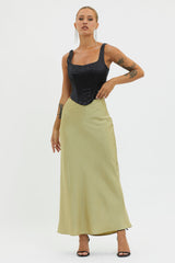 Ruthie Satin Corset Top Black