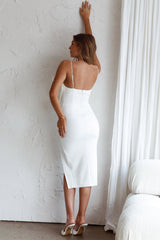La Palazza Bow Feature Midi Dress White
