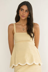 Marcelline Square Neckline Top Apricot