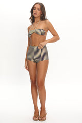 LIONESS Bloom Booty Short Beige Stripe