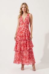 Megan | Floral Ruffle Maxi Dress