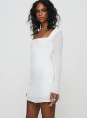 Lanchester Long Sleeve Mini Dress White