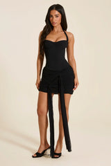 The Zadie Lace Up Corset Top in Black