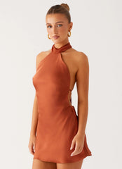 Golden Dunes Mini Dress - Rust