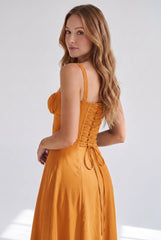 Megan | Ruched Midi Dress